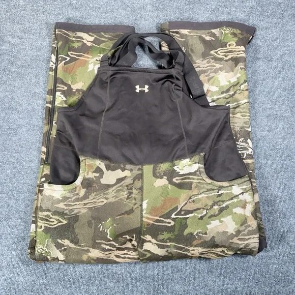 Under Armour Stealth Coldgear Storm Camo Hunting Bibs Womens XXL Fleece Lined - Picture 1 of 12